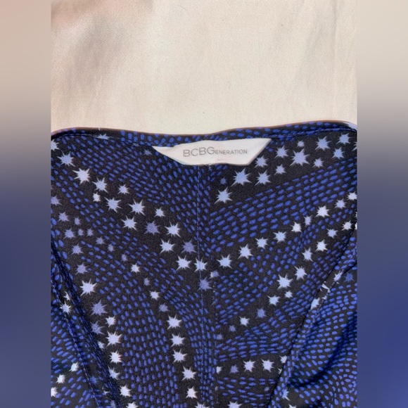 BCBGeneration Blue and Black Polka Dot Jumpsuit(0018) - Picture 4 of 6